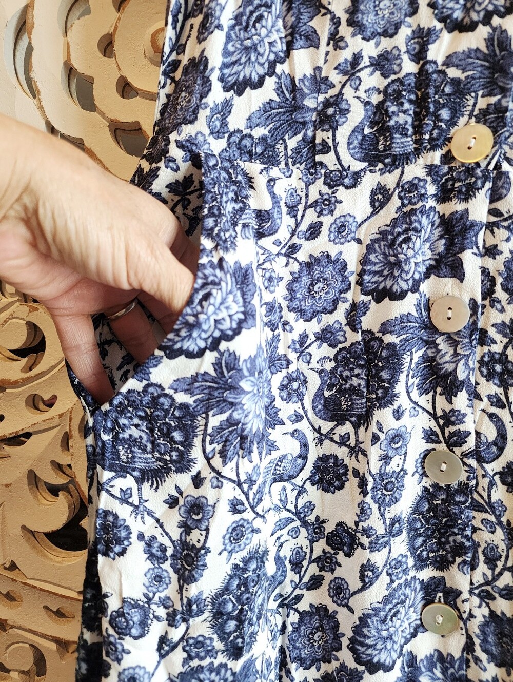 LOS ANGELES ATELIER & OTHER STORIES BLUE FLORAL MIDI DRESS SLEEVELESS SIZE 2 - Picture 11 of 16